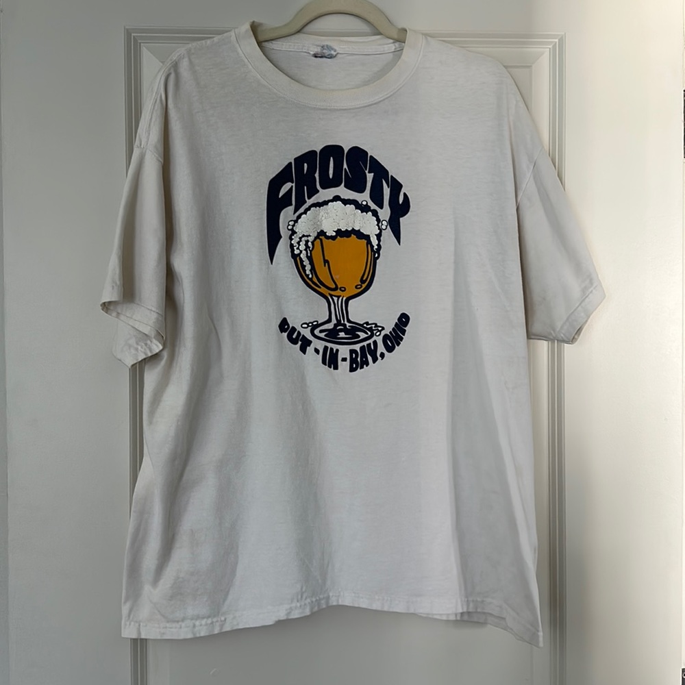 🍻 Vintage Frosty Bar Put-In-Bay Ohio Beer Mug Graphic T Shirt XL 24” P2P